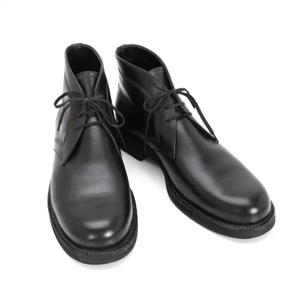 コムデギャルソン オムCOMME des GARCONS HOMME トリプルステッチレザーチャッカブーツ 黒26 K-95351_001