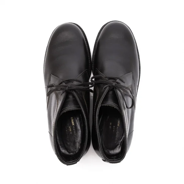 コムデギャルソン オムCOMME des GARCONS HOMME トリプルステッチレザーチャッカブーツ 黒26 K-95351_010