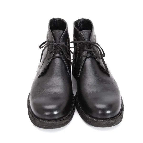 コムデギャルソン オムCOMME des GARCONS HOMME トリプルステッチレザーチャッカブーツ 黒26 K-95351_002