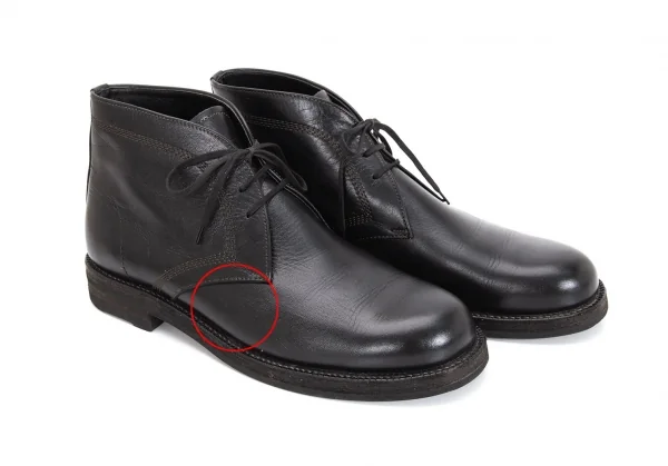 コムデギャルソン オムCOMME des GARCONS HOMME トリプルステッチレザーチャッカブーツ 黒26 K-95351_003