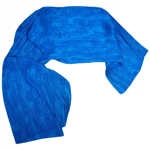 プリーツプリーズPLEATS PLEASE プリーツ大判マントストール 青 K-95363_002