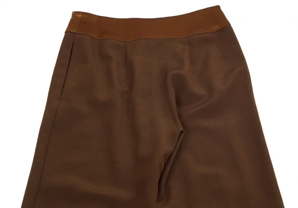 サルヴァトーレフェラガモ Salvatore Ferragamo サテン切替スラックス 茶40 K-95373_010