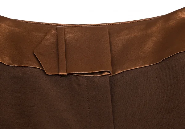 サルヴァトーレフェラガモ Salvatore Ferragamo サテン切替スラックス 茶40 K-95373_003