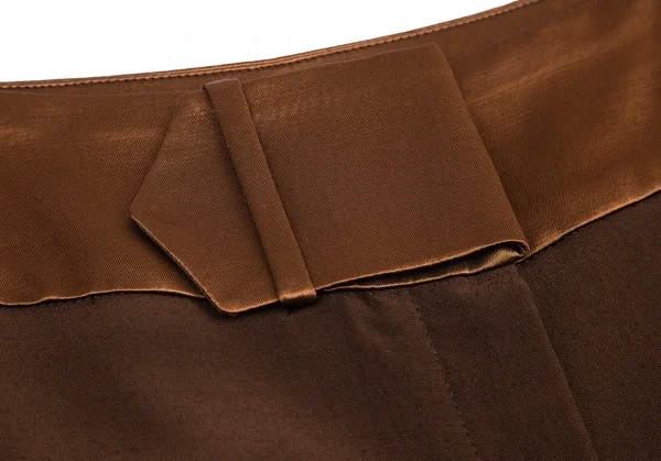 サルヴァトーレフェラガモ Salvatore Ferragamo サテン切替スラックス 茶40 K-95373_004