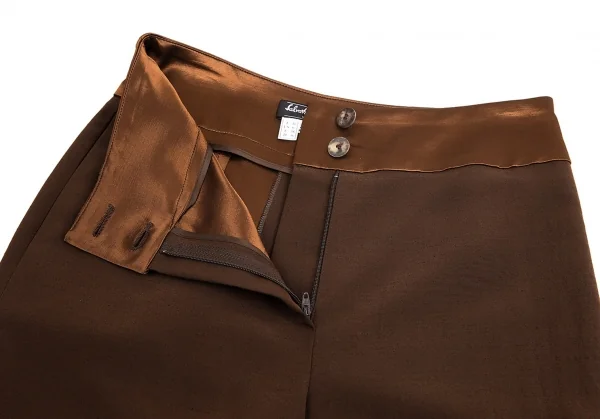 サルヴァトーレフェラガモ Salvatore Ferragamo サテン切替スラックス 茶40 K-95373_005