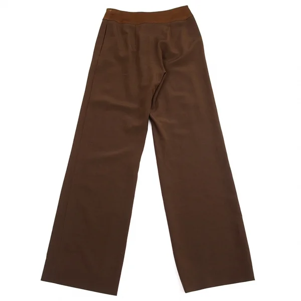 サルヴァトーレフェラガモ Salvatore Ferragamo サテン切替スラックス 茶40 K-95373_009