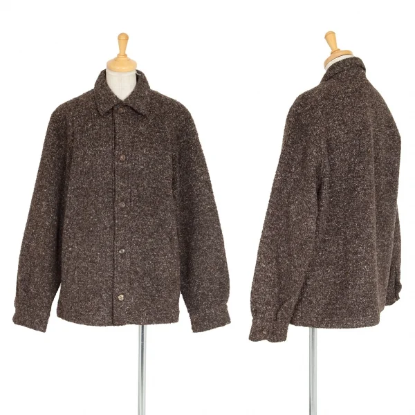 ポールスミスPaul Smith COLLECTION ミックスニットブルゾン 茶M K-95401_001