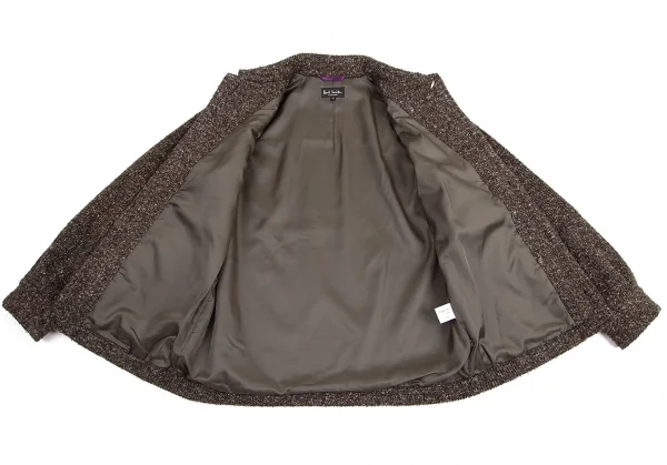 ポールスミスPaul Smith COLLECTION ミックスニットブルゾン 茶M K-95401_009