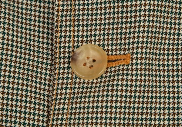 ジュンヤワタナベマン コムデギャルソンJUNYA WATANABE MAN COMME des GARCONS千鳥柄パッチポケットウールジャケット 茶緑ベージュM K-95413_006