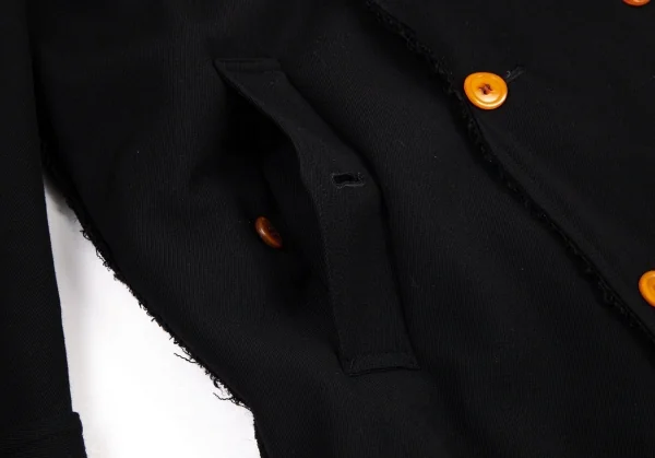 コムデギャルソン オムプリュスCOMME des GARCONS HOMME PLUS ボア貼り合わせウールギャバダブルコート 黒M K-95416_011