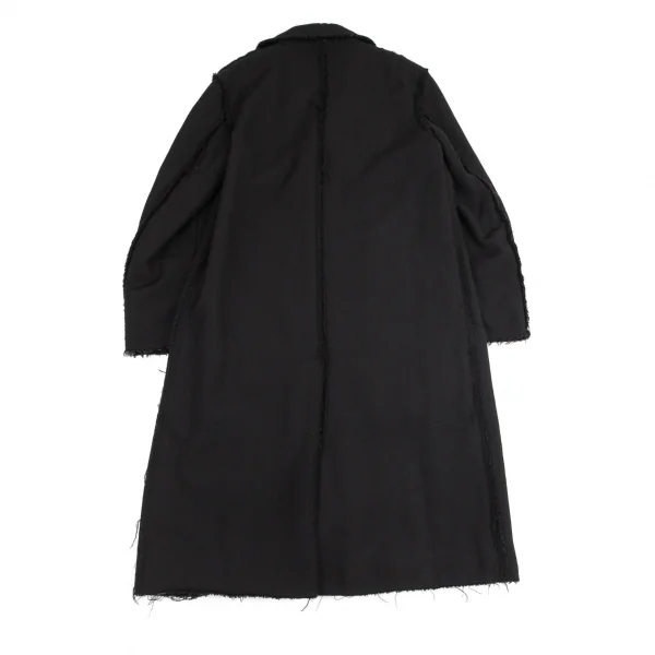 コムデギャルソン オムプリュスCOMME des GARCONS HOMME PLUS ボア貼り合わせウールギャバダブルコート 黒M K-95416_013