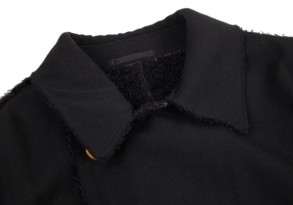 コムデギャルソン オムプリュスCOMME des GARCONS HOMME PLUS ボア貼り合わせウールギャバダブルコート 黒M K-95416_005