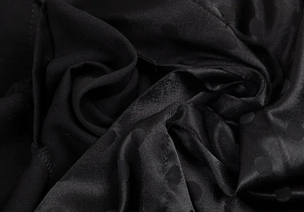 ジュンヤワタナベ コムデギャルソンJUNYA WATANABE COMME des GARCONS ウールギャバ切替ドットジャガードサテンプリーツスカート 黒S K-95448_012