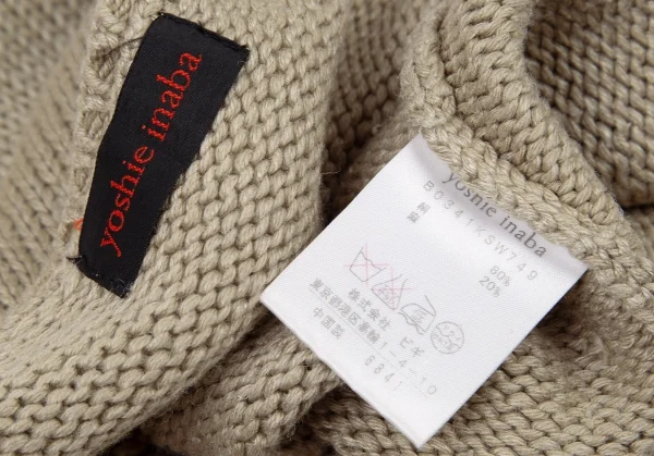 ヨシエイナバyoshie inaba シルクリネンニットタンクトップ グレージュM位 K-95512_010