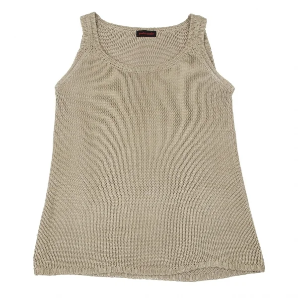 ヨシエイナバyoshie inaba シルクリネンニットタンクトップ グレージュM位 K-95512_002