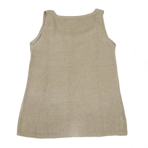 ヨシエイナバyoshie inaba シルクリネンニットタンクトップ グレージュM位 K-95512_008