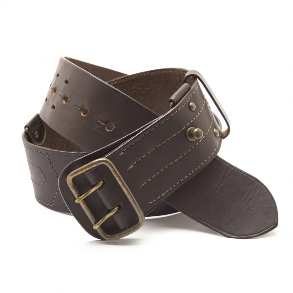 レキップ ヨシエイナバL'EQUIPE YOSHIE INABA ステッチレザーベルト こげ茶 K-95525_001