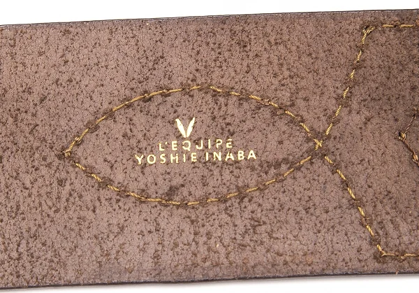 レキップ ヨシエイナバL'EQUIPE YOSHIE INABA ステッチレザーベルト こげ茶 K-95525_010