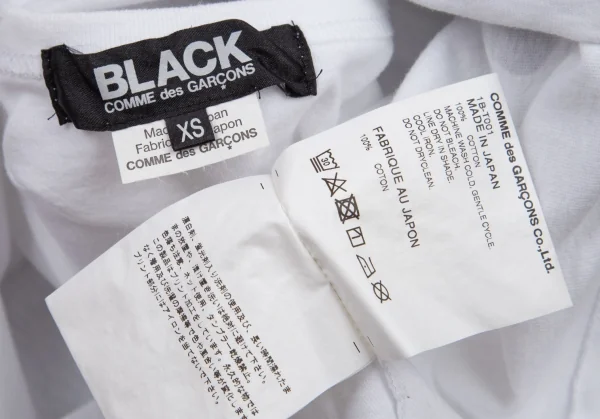ブラックコムデギャルソンBLACK COMME des GARCONS タイポグラフィプリントTシャツ 白XS K-95560_011