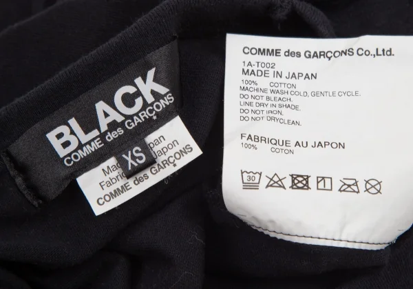 ブラックコムデギャルソンBLACK COMME des GARCONS ナンバリングプリントTシャツ 黒XS K-95562_011