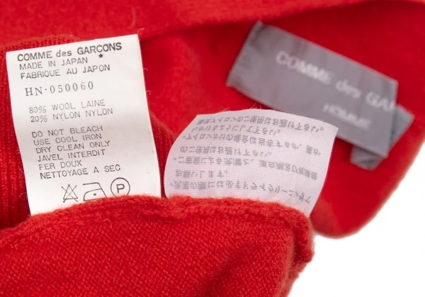 コムデギャルソン オムCOMME des GARCONS HOMME ウールナイロンニットカーディガンベスト 赤M位 K-95590_010
