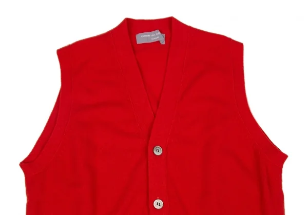 コムデギャルソン オムCOMME des GARCONS HOMME ウールナイロンニットカーディガンベスト 赤M位 K-95590_002