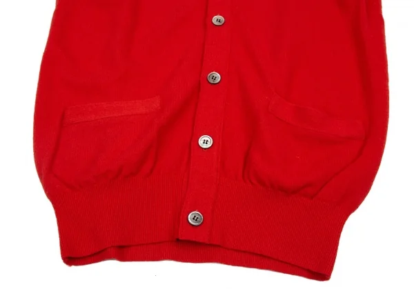 コムデギャルソン オムCOMME des GARCONS HOMME ウールナイロンニットカーディガンベスト 赤M位 K-95590_004
