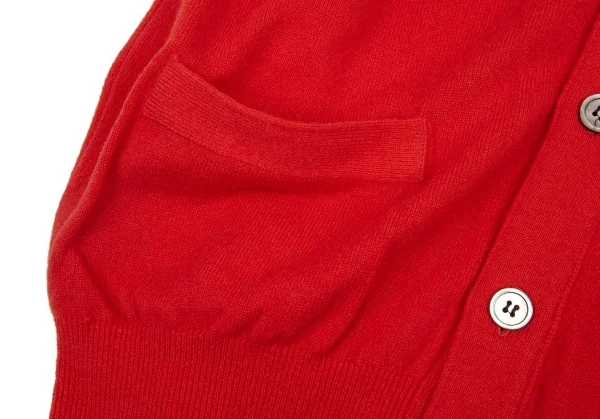 コムデギャルソン オムCOMME des GARCONS HOMME ウールナイロンニットカーディガンベスト 赤M位 K-95590_006