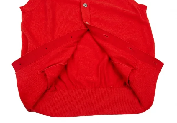 コムデギャルソン オムCOMME des GARCONS HOMME ウールナイロンニットカーディガンベスト 赤M位 K-95590_007