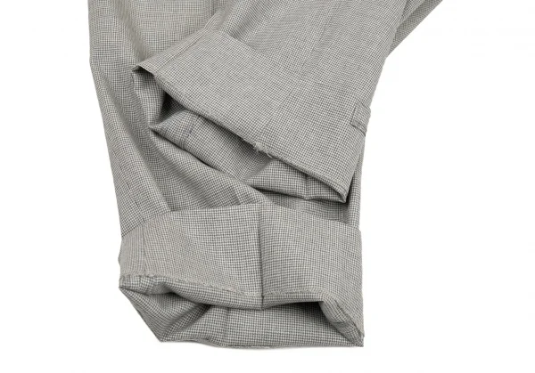 コムデギャルソン オムCOMME des GARCONS HOMME ハウンドトゥースツータックテーパードパンツ グレーオフM K-95600_010