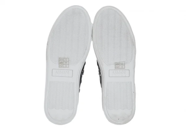 アルマーニジーンズARMANI JEANS レザーアイレットデザインスニーカー 黒38(24位) K-95627_013
