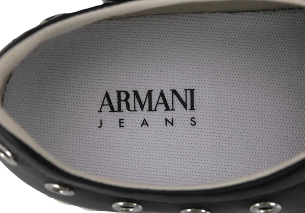 アルマーニジーンズARMANI JEANS レザーアイレットデザインスニーカー 黒38(24位) K-95627_015