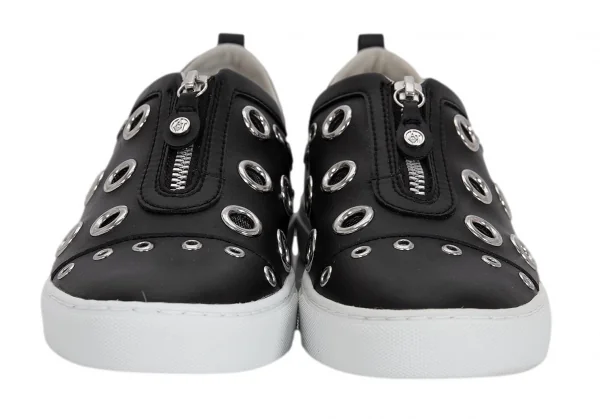 アルマーニジーンズARMANI JEANS レザーアイレットデザインスニーカー 黒38(24位) K-95627_004