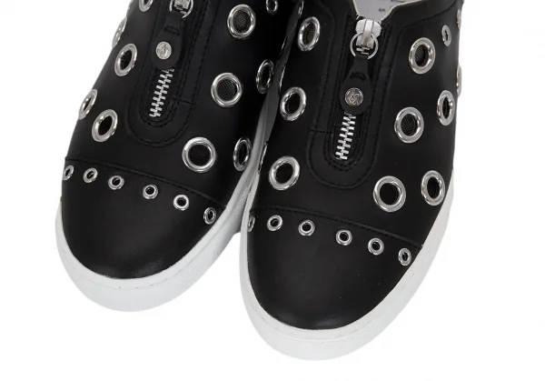 アルマーニジーンズARMANI JEANS レザーアイレットデザインスニーカー 黒38(24位) K-95627_005