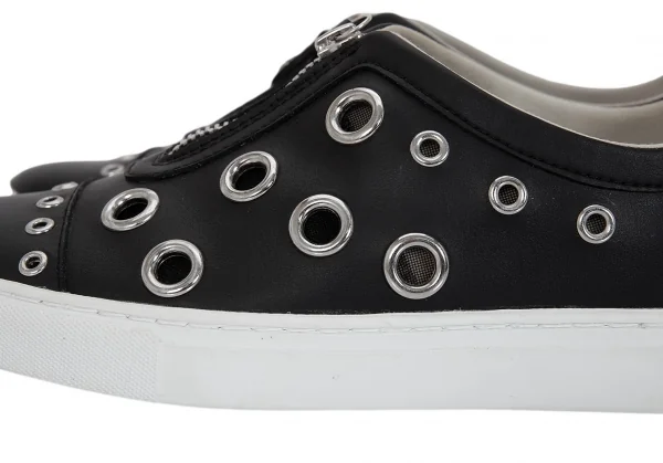 アルマーニジーンズARMANI JEANS レザーアイレットデザインスニーカー 黒38(24位) K-95627_008