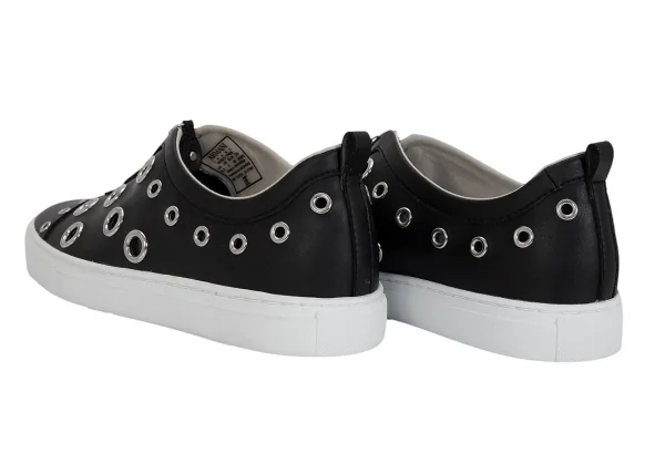 アルマーニジーンズARMANI JEANS レザーアイレットデザインスニーカー 黒38(24位) K-95627_009