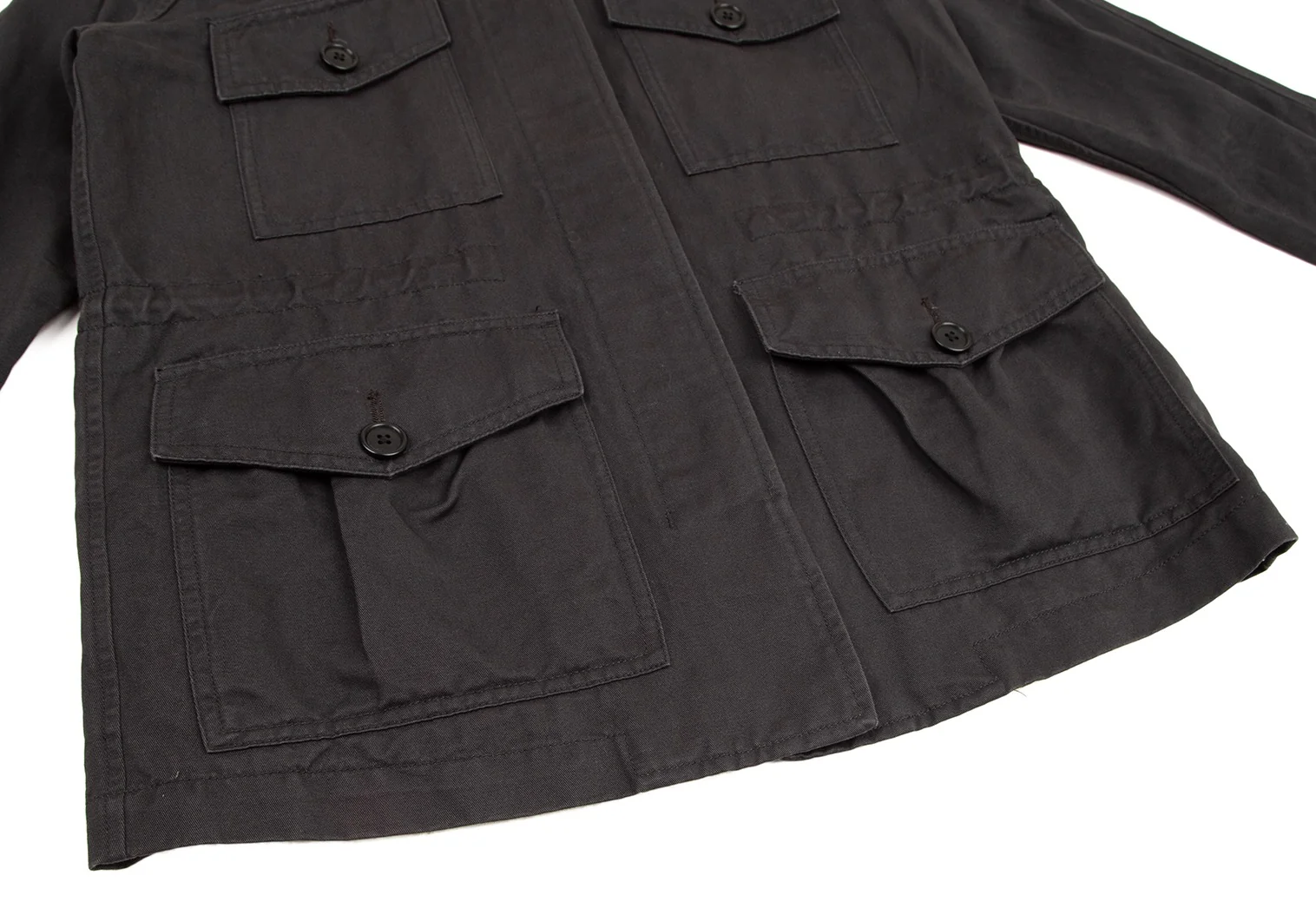 MHL Cotton Linen Military Jacket Charcoal I | PLAYFUL