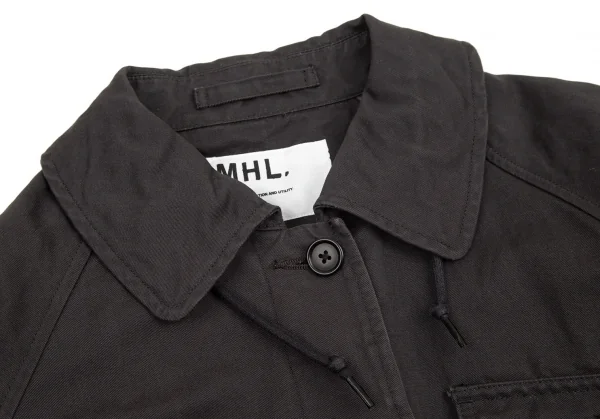 マーガレットハウエルMHL コットンリネンミリタリージャケット チャコールI K-95632_004