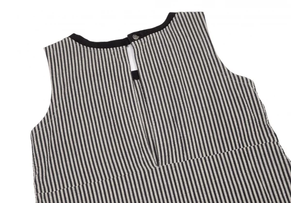 ワイズフォーリビングY's for living リップルストライプノースリーブワンピース グレー黒M位 K-95637_010