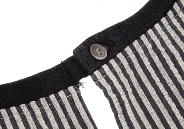 ワイズフォーリビングY's for living リップルストライプノースリーブワンピース グレー黒M位 K-95637_011