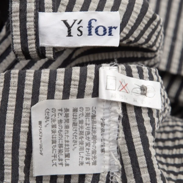 ワイズフォーリビングY's for living リップルストライプノースリーブワンピース グレー黒M位 K-95637_013