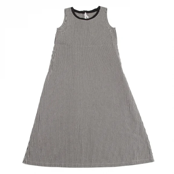 ワイズフォーリビングY's for living リップルストライプノースリーブワンピース グレー黒M位 K-95637_002