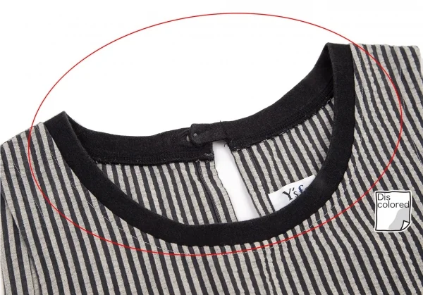 ワイズフォーリビングY's for living リップルストライプノースリーブワンピース グレー黒M位 K-95637_004