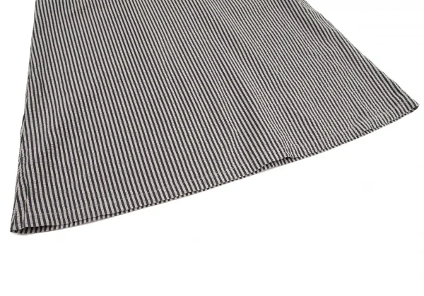 ワイズフォーリビングY's for living リップルストライプノースリーブワンピース グレー黒M位 K-95637_006