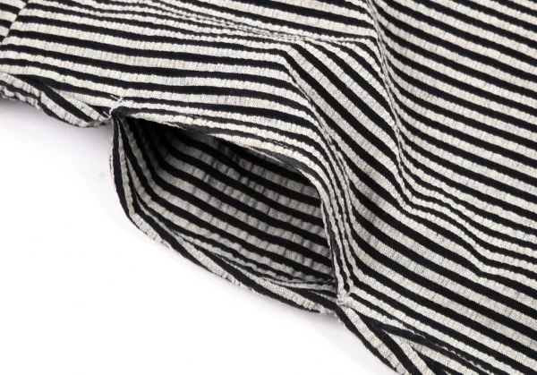 ワイズフォーリビングY's for living リップルストライプノースリーブワンピース グレー黒M位 K-95637_007