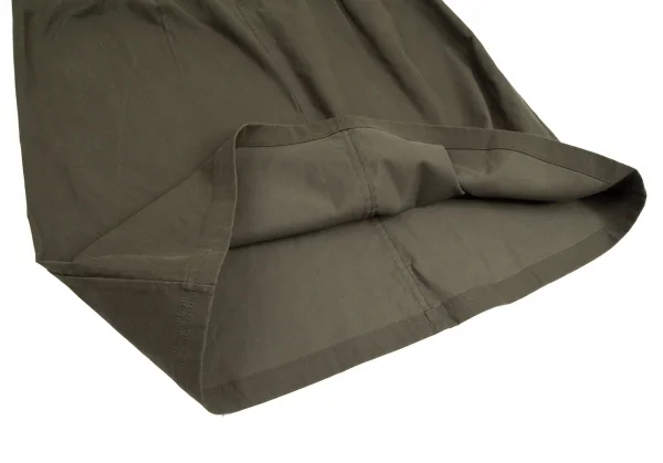 ワイズフォーリビングY's for living 異素材切替ノースリーブワンピース 深緑カーキM位 K-95638_011