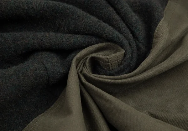 ワイズフォーリビングY's for living 異素材切替ノースリーブワンピース 深緑カーキM位 K-95638_015