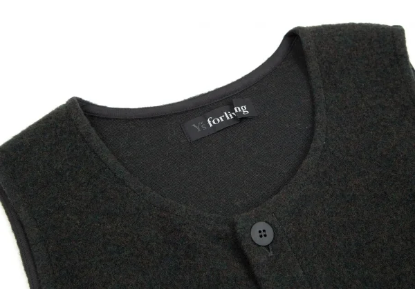 ワイズフォーリビングY's for living 異素材切替ノースリーブワンピース 深緑カーキM位 K-95638_004