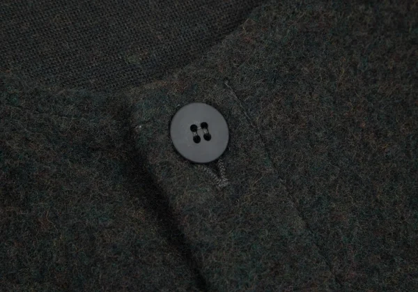 ワイズフォーリビングY's for living 異素材切替ノースリーブワンピース 深緑カーキM位 K-95638_005