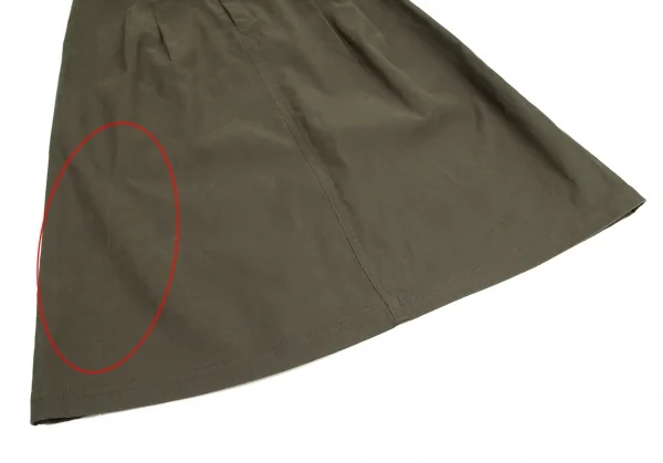 ワイズフォーリビングY's for living 異素材切替ノースリーブワンピース 深緑カーキM位 K-95638_009